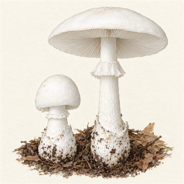 Amerikansk hvit fluesopp (Amanita bisporigera)