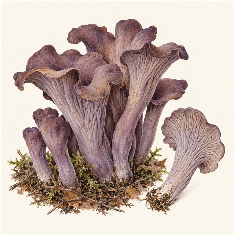 Fiolett klubbekantarell (Gomphus clavatus)