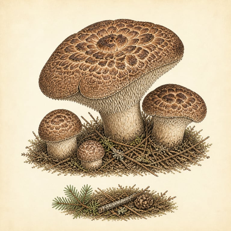 Furuskjellpigg (Sarcodon squamosus)