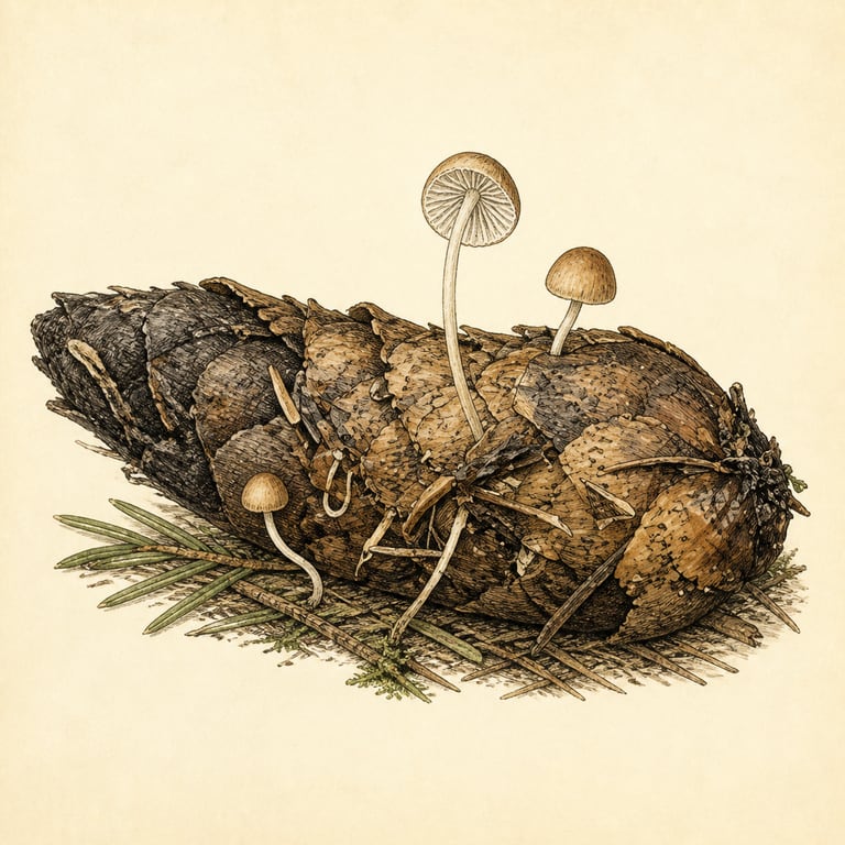 Grankonglehatt (Strobilurus esculentus)