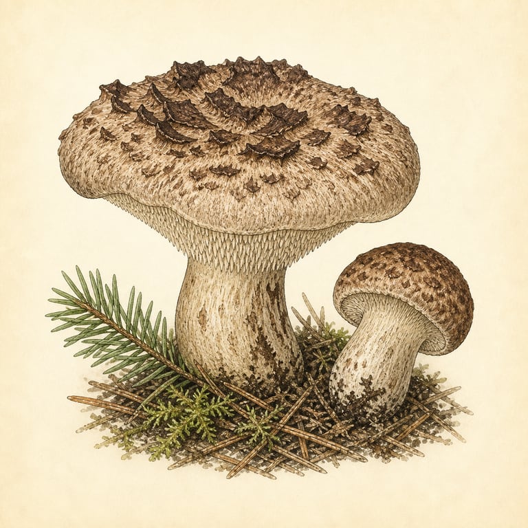 Granskjellpigg (Sarcodon imbricatus)