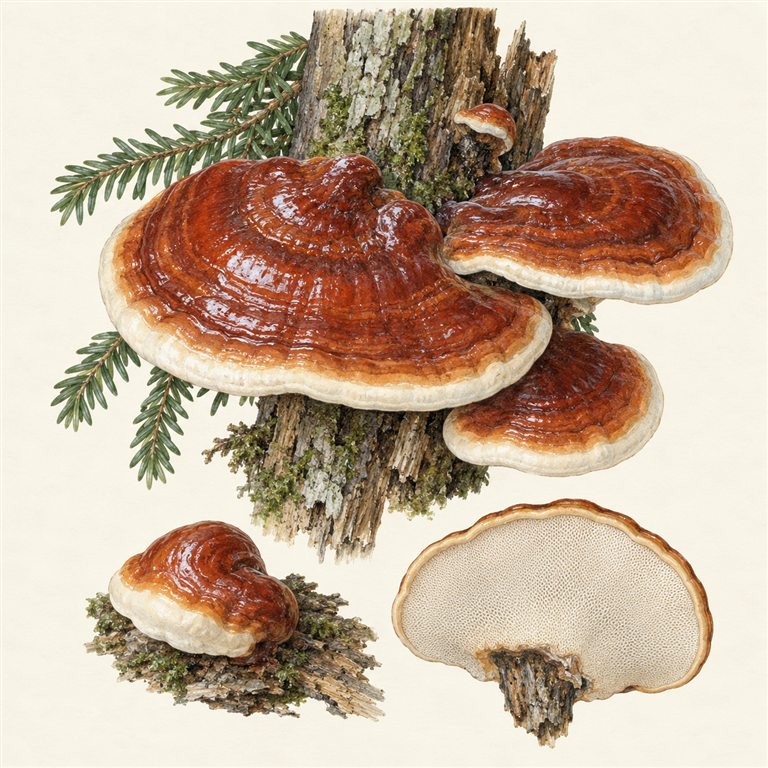 Hemlokklakkjuke (Ganoderma tsugae)