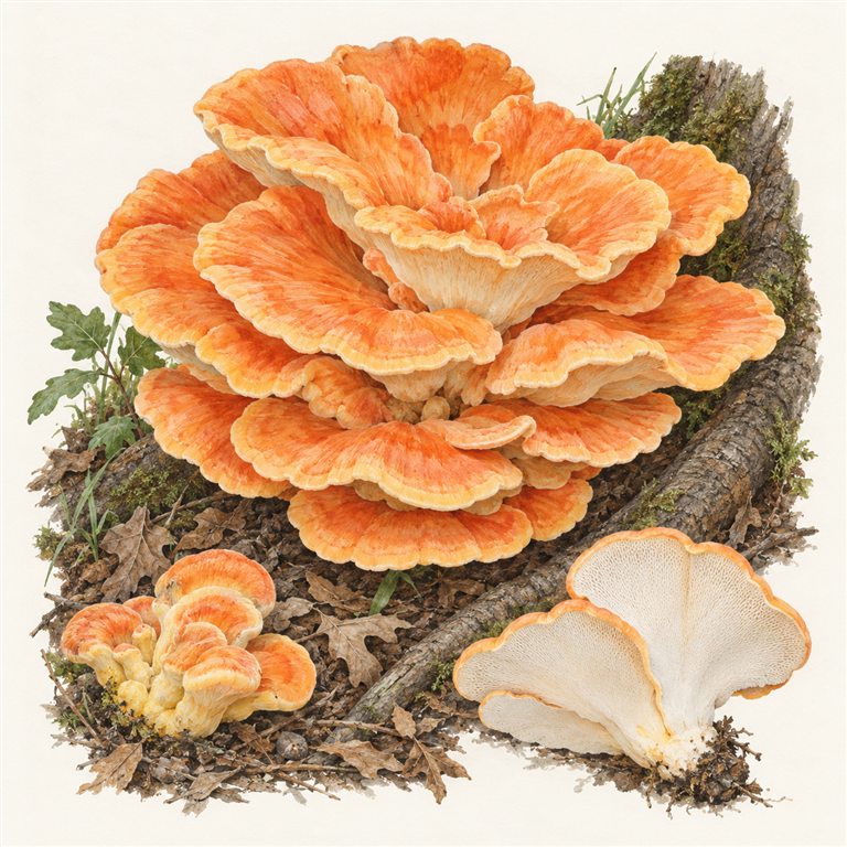 Hvit svovelkjuke (Laetiporus cincinnatus)