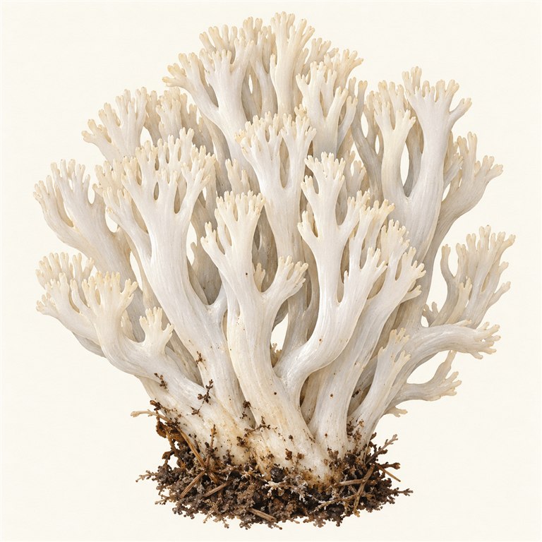 Kamfingersopp (Clavulina coralloides)