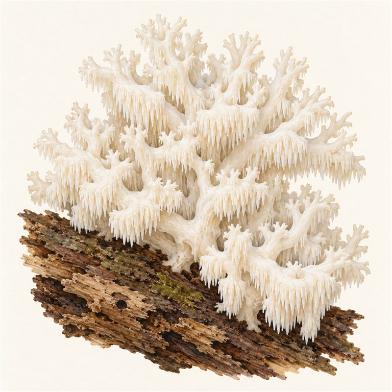 Korallpiggsopp (Hericium coralloides)