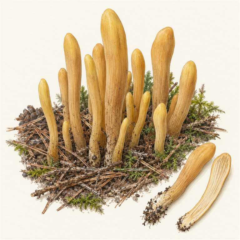 Liten klubbesopp (Clavariadelphus ligula)