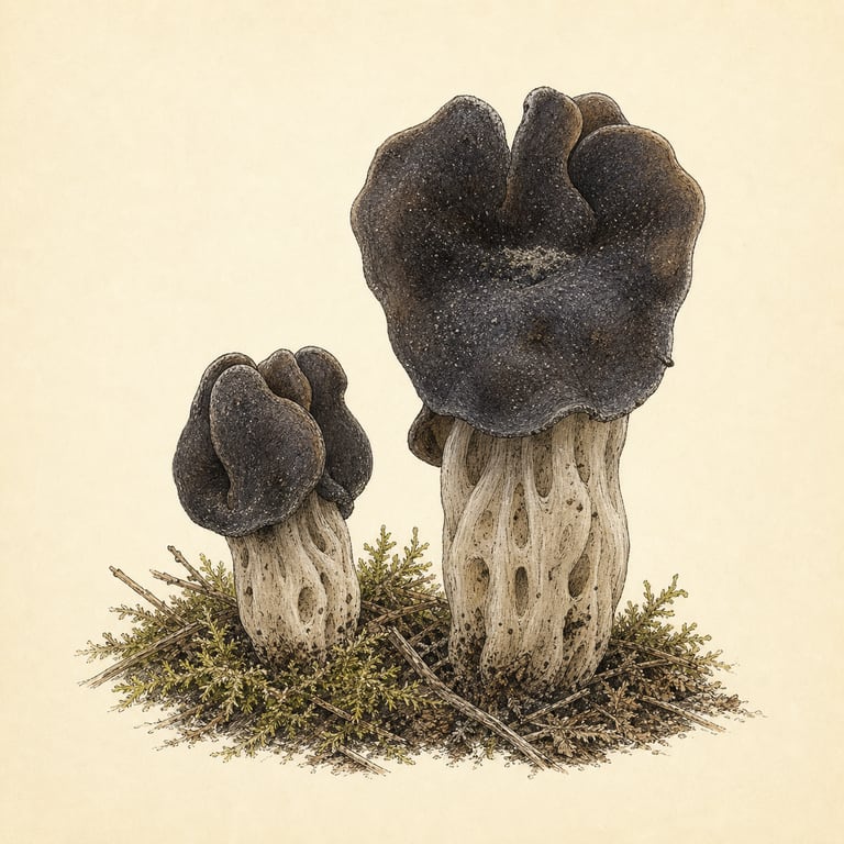 Mørk høstmorkel (Helvella lacunosa)