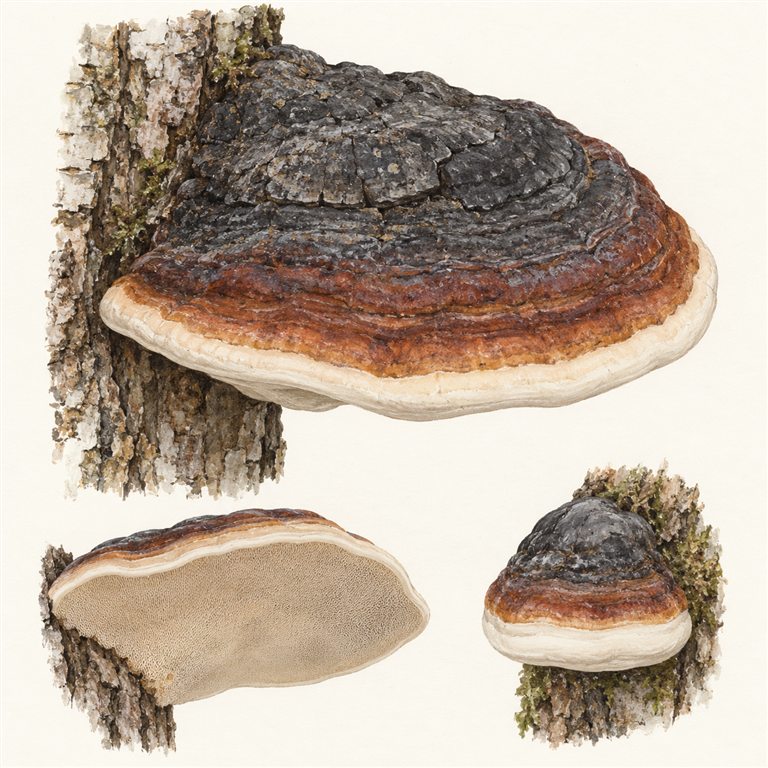 Nordamerikansk rødrandkjuke (Fomitopsis mounceae)