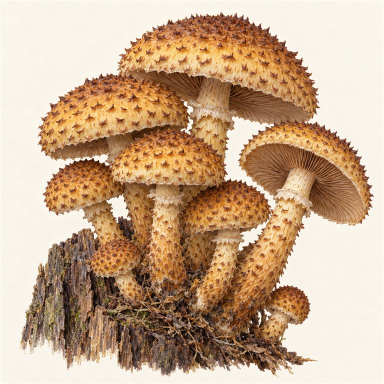 Raspskjellsopp (Pholiota squarrosa)