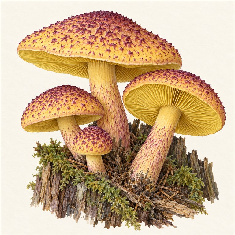 Rød stubbemusserong (Tricholomopsis rutilans)