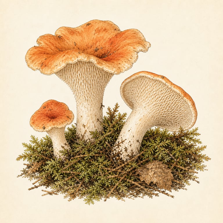 Rødgul piggsopp (Hydnum rufescens)