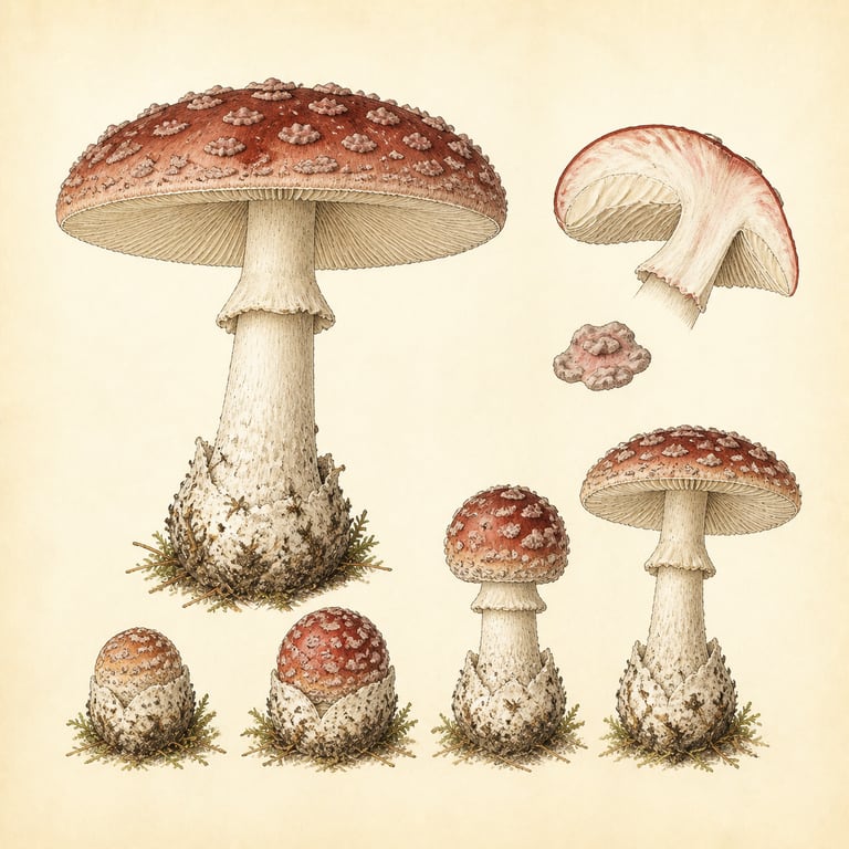 Rødnende fluesopp (Amanita rubescens)