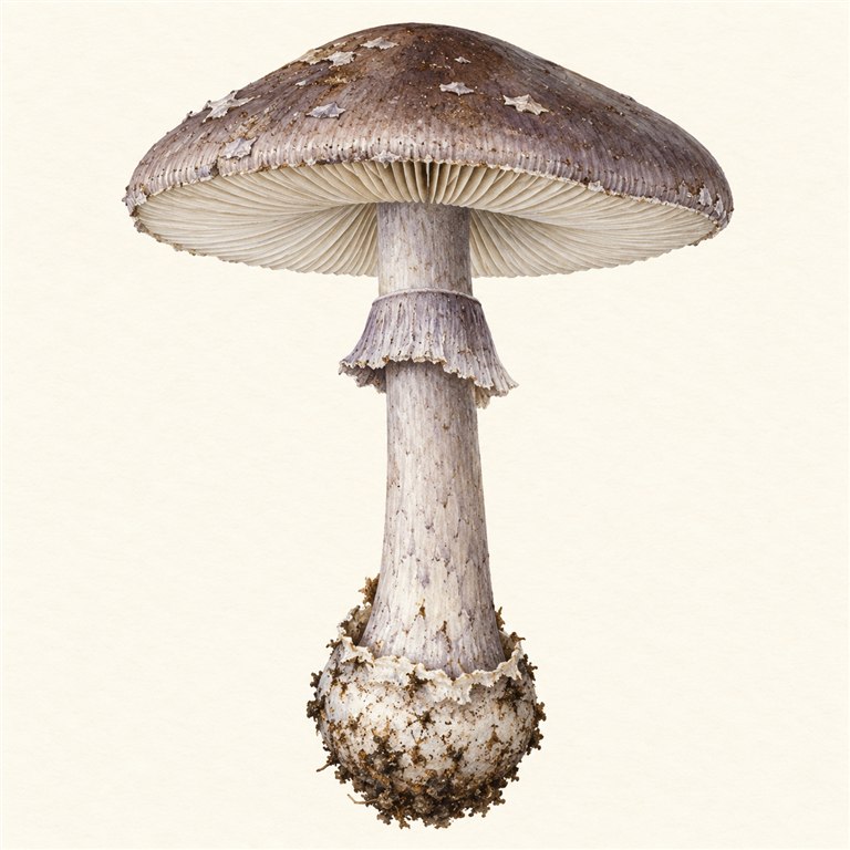 Svartringfluesopp (Amanita porphyria)